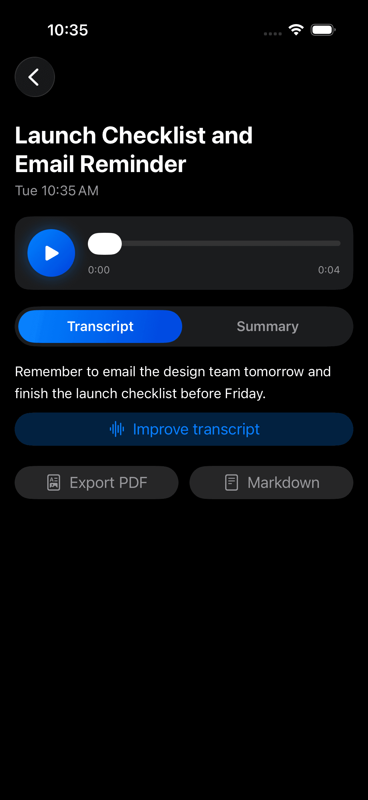 Transcript & player